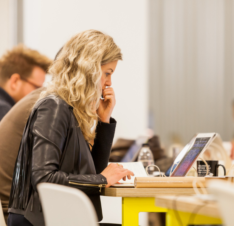 woman-working-breakout-space-huckletree-shoreditch