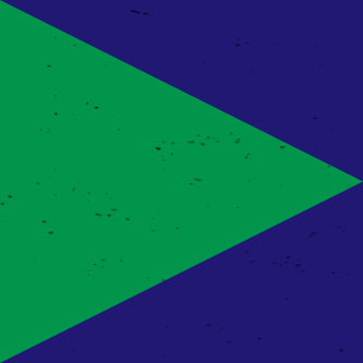 green triangle on navy square background